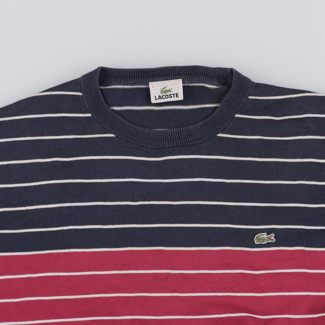 Lacoste Striped Cotton Knit Sweater, Size 5 (Men's L) cotton red type Vintage Second Hand