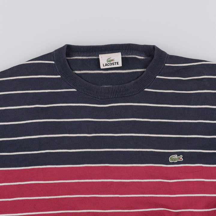 Lacoste Striped Cotton Knit Sweater, Size 5 (Men's L) cotton red type Vintage Second Hand