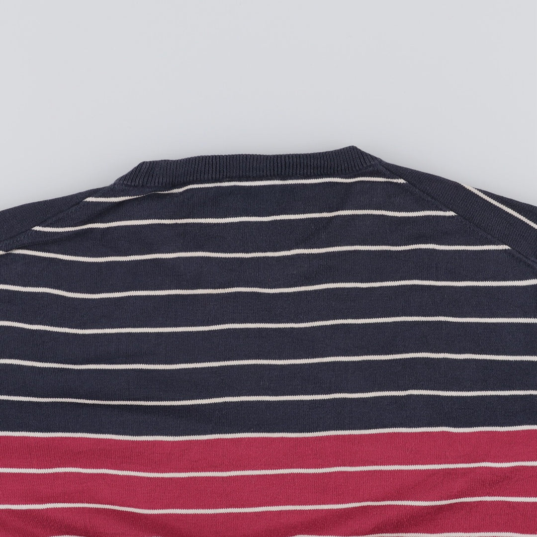 Lacoste Striped Cotton Knit Sweater, Size 5 (Men's L) cotton red type Vintage Second Hand