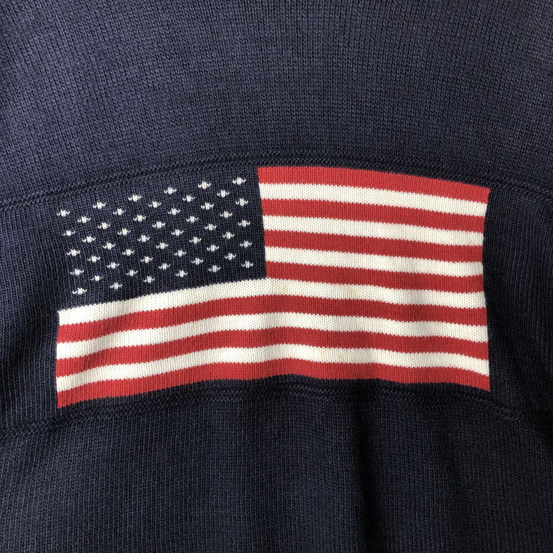 Vintage 90'S New Era Stars and Stripes Acrylic Knit Sweater, Made in USA, Men's XL acrylic navy blue type Vintage Second Hand