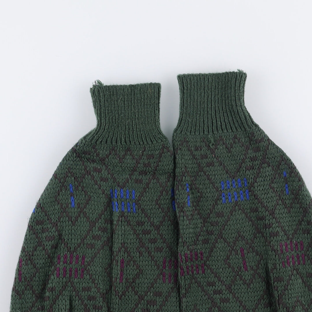 Vintage 1980'S McGREGOR all-over print acrylic knit sweater, men's size XL acrylic Green type dark green Vintage Second Hand