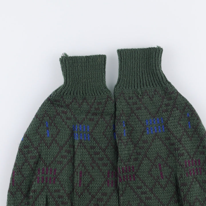 Vintage 1980'S McGREGOR all-over print acrylic knit sweater, men's size XL acrylic Green type dark green Vintage Second Hand