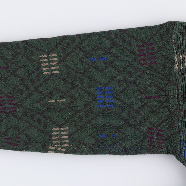 Vintage 1980'S McGREGOR all-over print acrylic knit sweater, men's size XL acrylic Green type dark green Vintage Second Hand