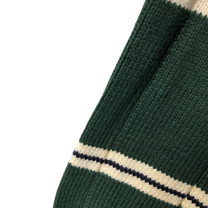 90'S Vintage Nautica Striped Ribbed Cotton Knit Sweater, Men's Size XL cotton green type Vintage Second Hand