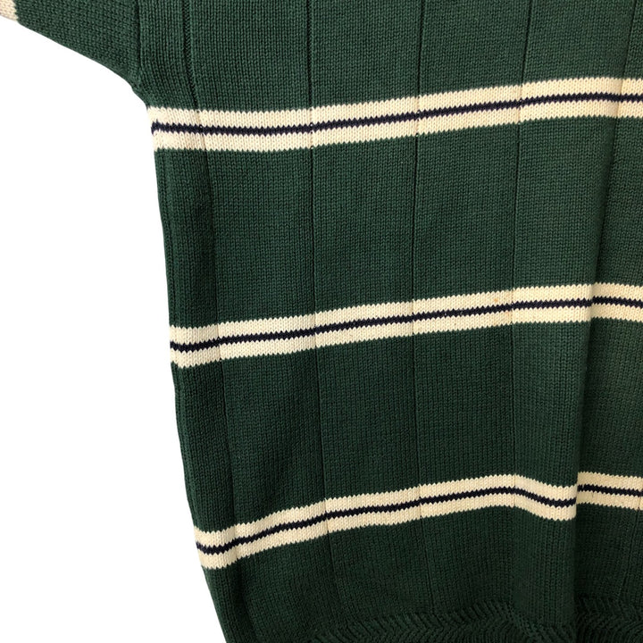 90'S Vintage Nautica Striped Ribbed Cotton Knit Sweater, Men's Size XL cotton green type Vintage Second Hand