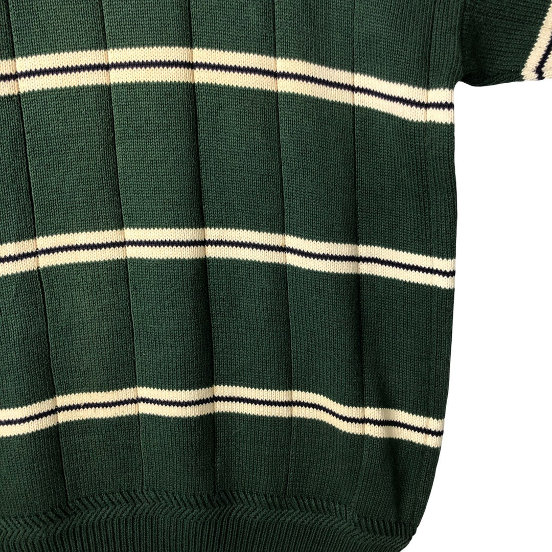 90'S Vintage Nautica Striped Ribbed Cotton Knit Sweater, Men's Size XL cotton green type Vintage Second Hand