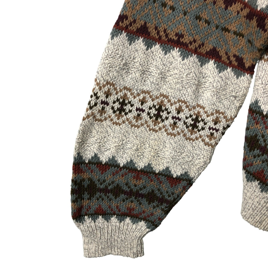 Van Heusen VAN HEUSEN all-over print cotton knit sweater, Made in USA, Men's XL cotton gray type Vintage Second Hand