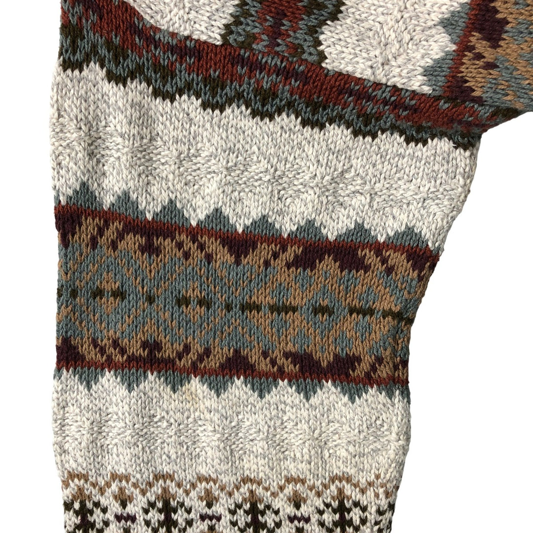 Van Heusen VAN HEUSEN all-over print cotton knit sweater, Made in USA, Men's XL cotton gray type Vintage Second Hand