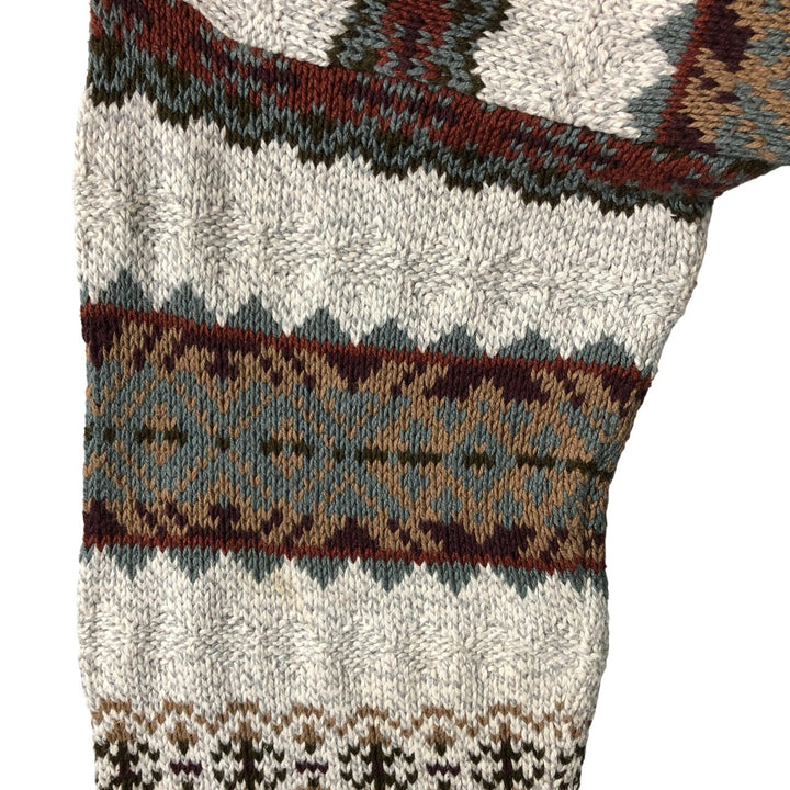 Van Heusen VAN HEUSEN all-over print cotton knit sweater, Made in USA, Men's XL cotton gray type Vintage Second Hand