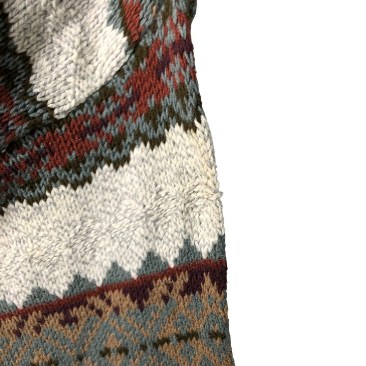 Van Heusen VAN HEUSEN all-over print cotton knit sweater, Made in USA, Men's XL cotton gray type Vintage Second Hand