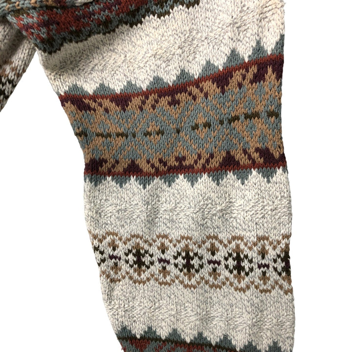Van Heusen VAN HEUSEN all-over print cotton knit sweater, Made in USA, Men's XL cotton gray type Vintage Second Hand