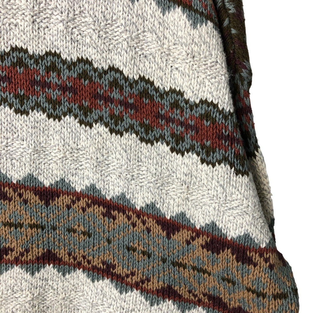 Van Heusen VAN HEUSEN all-over print cotton knit sweater, Made in USA, Men's XL cotton gray type Vintage Second Hand