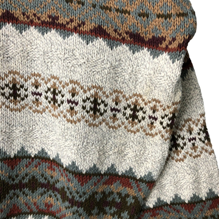 Van Heusen VAN HEUSEN all-over print cotton knit sweater, Made in USA, Men's XL cotton gray type Vintage Second Hand