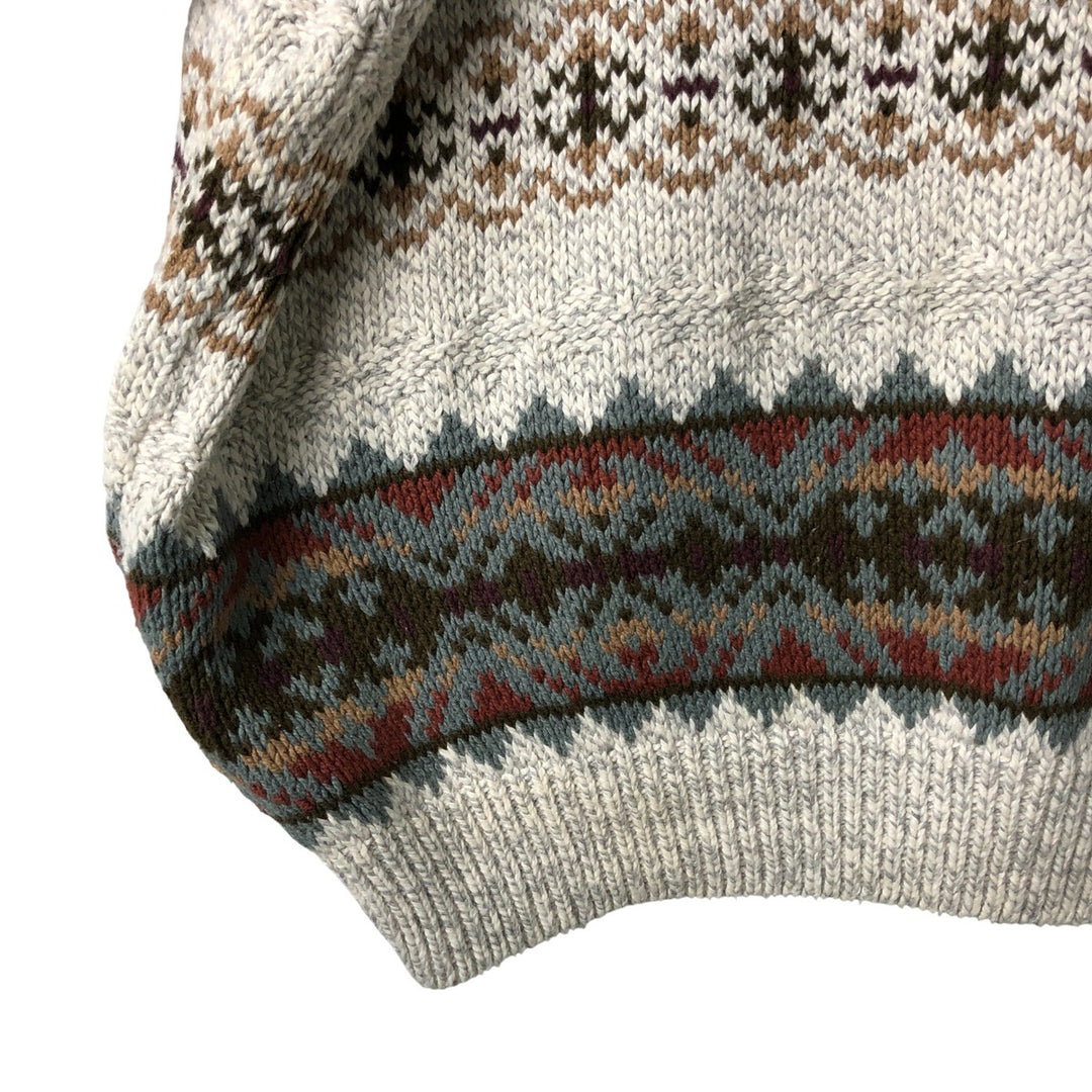 Van Heusen VAN HEUSEN all-over print cotton knit sweater, Made in USA, Men's XL cotton gray type Vintage Second Hand