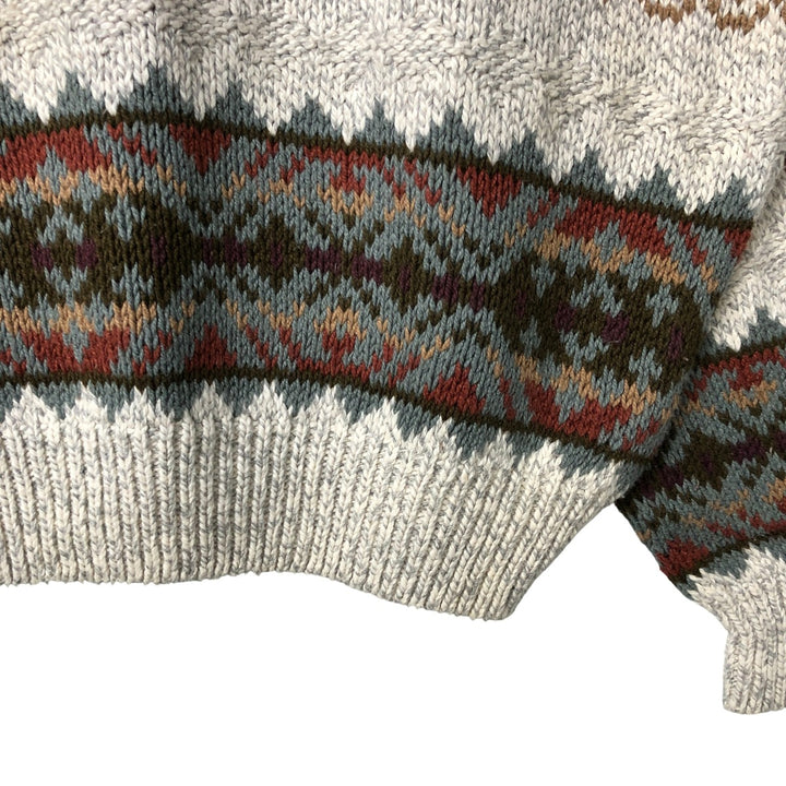 Van Heusen VAN HEUSEN all-over print cotton knit sweater, Made in USA, Men's XL cotton gray type Vintage Second Hand