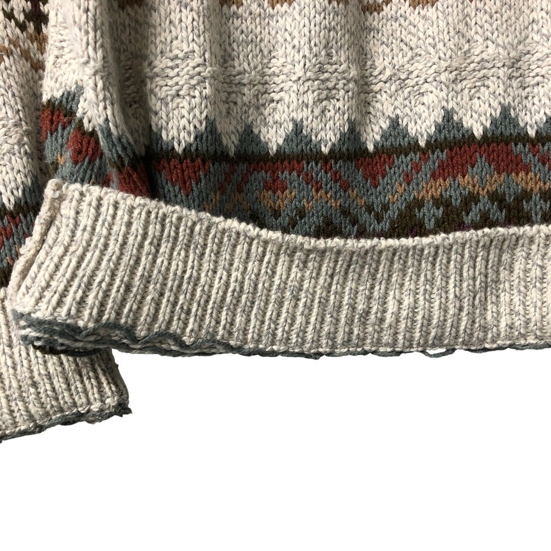 Van Heusen VAN HEUSEN all-over print cotton knit sweater, Made in USA, Men's XL cotton gray type Vintage Second Hand