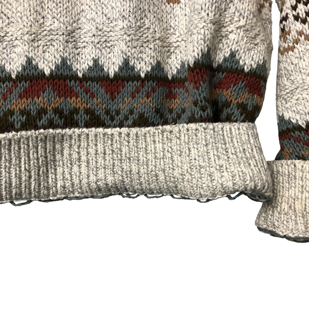 Van Heusen VAN HEUSEN all-over print cotton knit sweater, Made in USA, Men's XL cotton gray type Vintage Second Hand