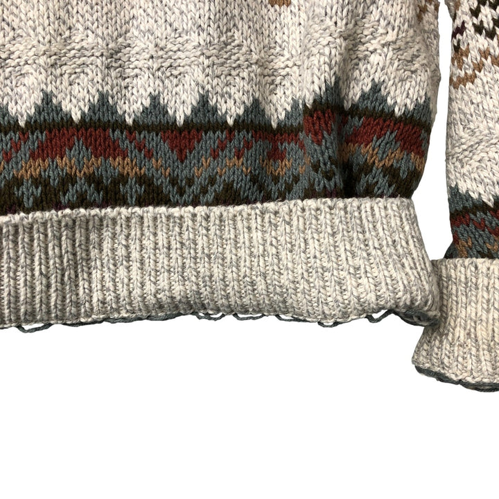 Van Heusen VAN HEUSEN all-over print cotton knit sweater, Made in USA, Men's XL cotton gray type Vintage Second Hand