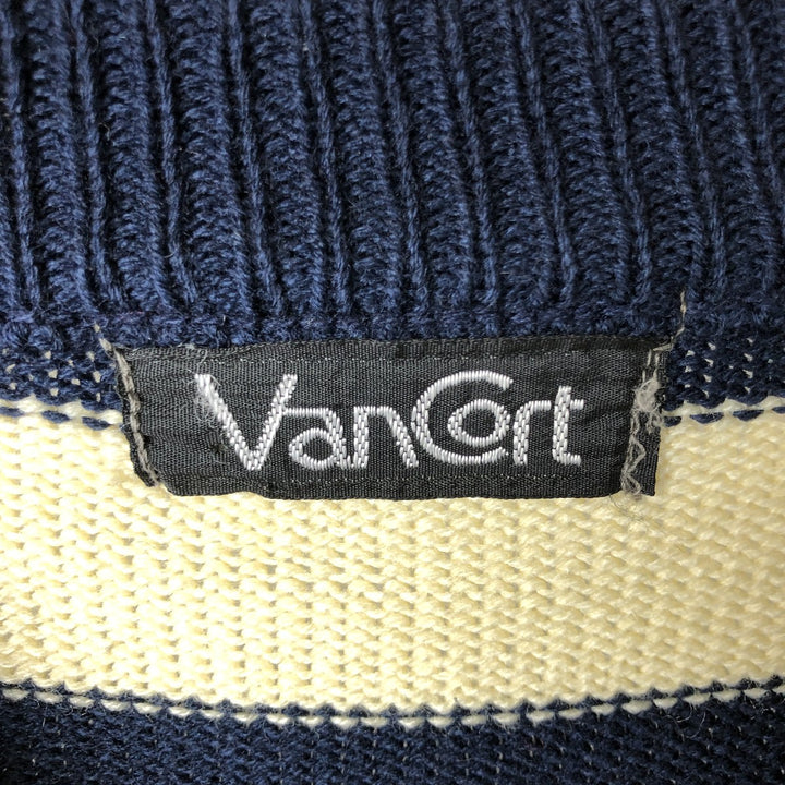 90'S VanCort Striped Acrylic Knit Sweater, Men's Size XL, Vintage acrylic ivory Vintage Second Hand