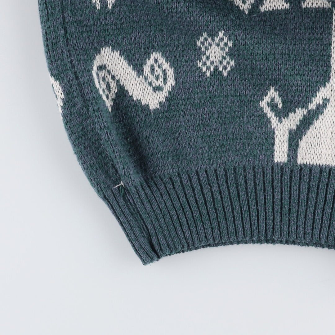 90'S McGREGOR all-over print acrylic knit sweater, men's size M, vintage acrylic blue type Vintage Second Hand