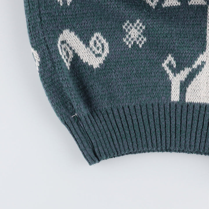 90'S McGREGOR all-over print acrylic knit sweater, men's size M, vintage acrylic blue type Vintage Second Hand