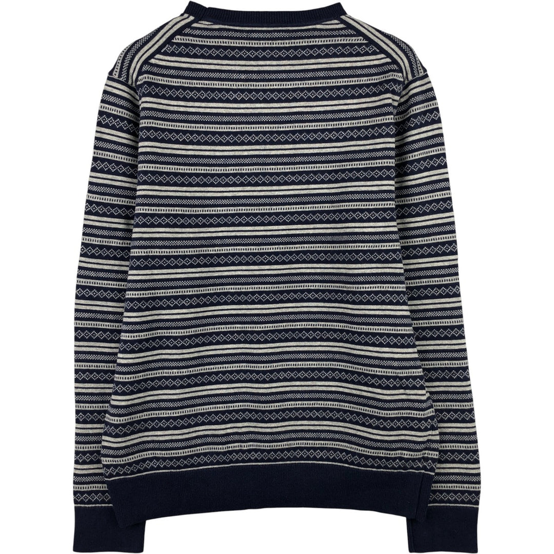 2000'S Banana Republic all-over print cotton knit sweater, men's size M cotton navy blue type Vintage Second Hand