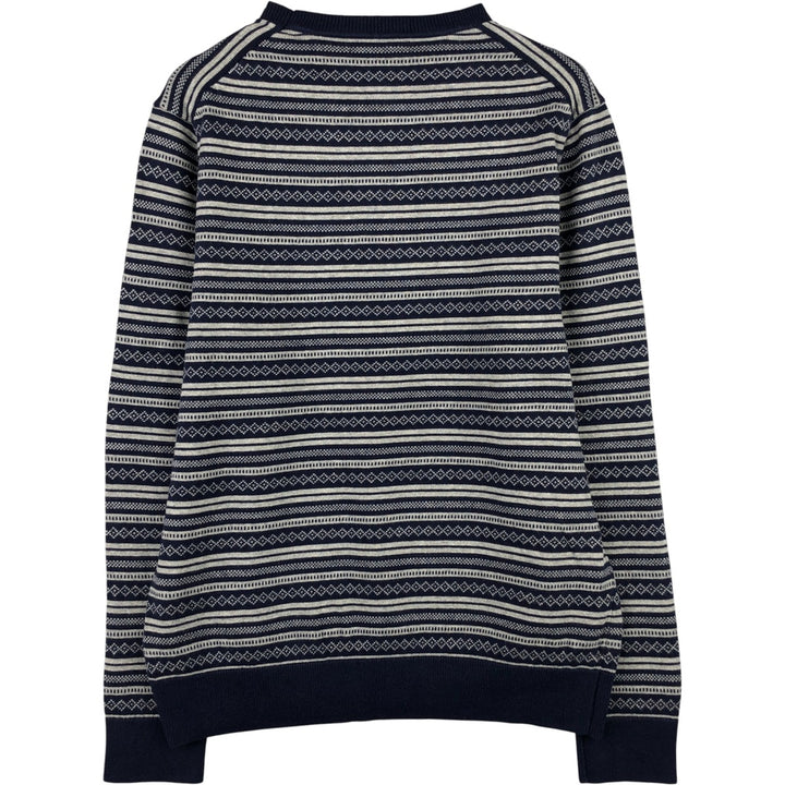 2000'S Banana Republic all-over print cotton knit sweater, men's size M cotton navy blue type Vintage Second Hand