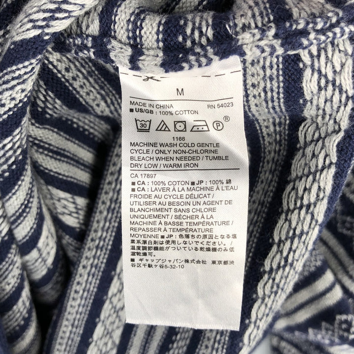 2000'S Banana Republic all-over print cotton knit sweater, men's size M cotton navy blue type Vintage Second Hand