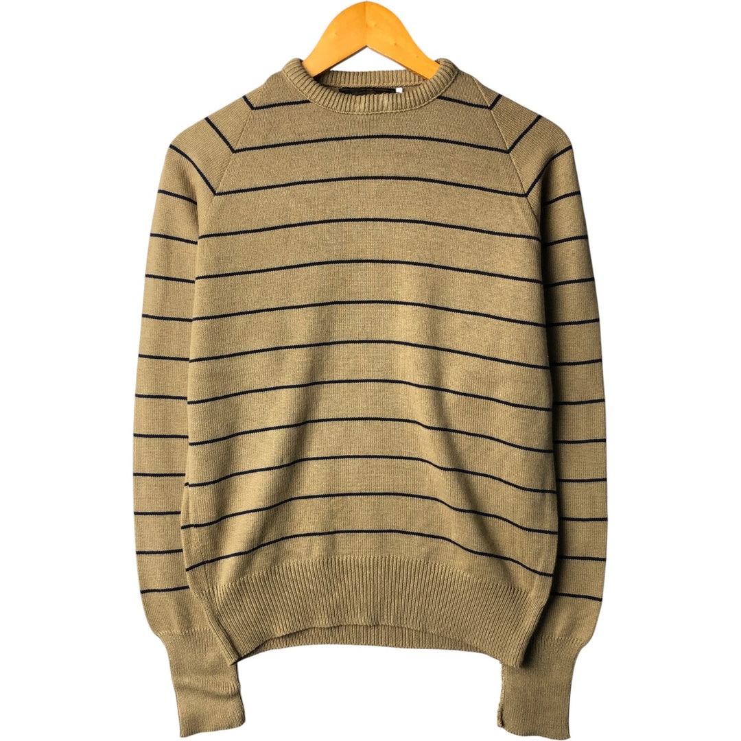 Vintage 1970'S Eddie Bauer black tag striped cotton knit sweater, made in the USA, size M, women's. cotton Beige type Vintage Second Hand