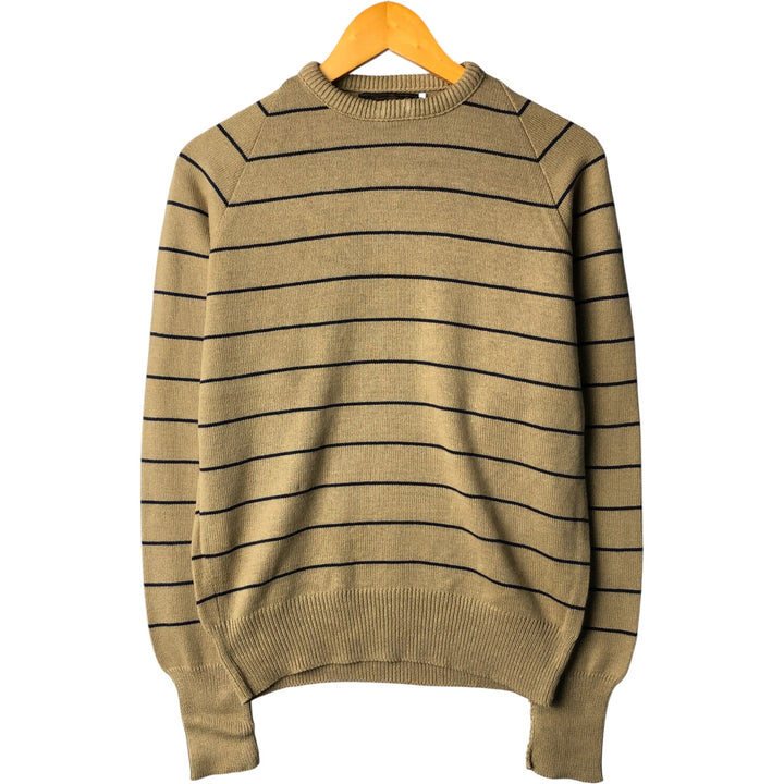 Vintage 1970'S Eddie Bauer black tag striped cotton knit sweater, made in the USA, size M, women's. cotton Beige type Vintage Second Hand