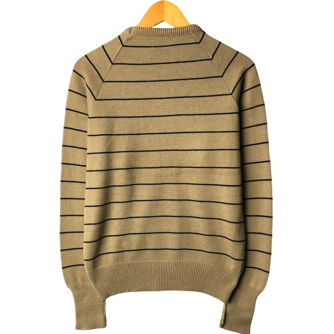 Vintage 1970'S Eddie Bauer black tag striped cotton knit sweater, made in the USA, size M, women's. cotton Beige type Vintage Second Hand