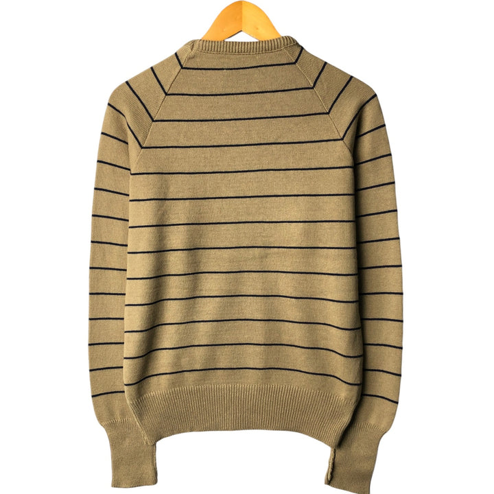 Vintage 1970'S Eddie Bauer black tag striped cotton knit sweater, made in the USA, size M, women's. cotton Beige type Vintage Second Hand