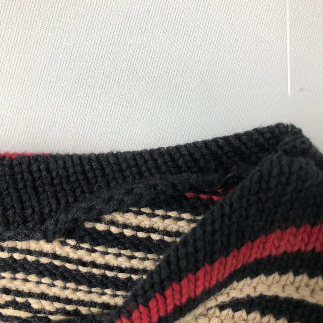 Ralph Lauren Lauren Striped Boat Neck Cotton Knit Sweater, Women's Size M cotton red type Vintage Second Hand