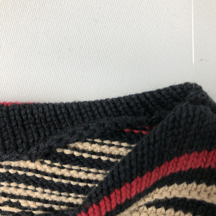 Ralph Lauren Lauren Striped Boat Neck Cotton Knit Sweater, Women's Size M cotton red type Vintage Second Hand