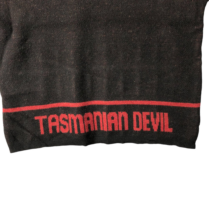 Vintage 90s-00'S Looney Tunes Tasmanian Devil acrylic knit sweater, men's size XL acrylic black type Vintage Second Hand