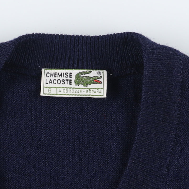 80'S Lacoste LACOSTE CHEMISE French Lacoste V-neck acrylic knit sweater Men's XL Vintage /eaa410967