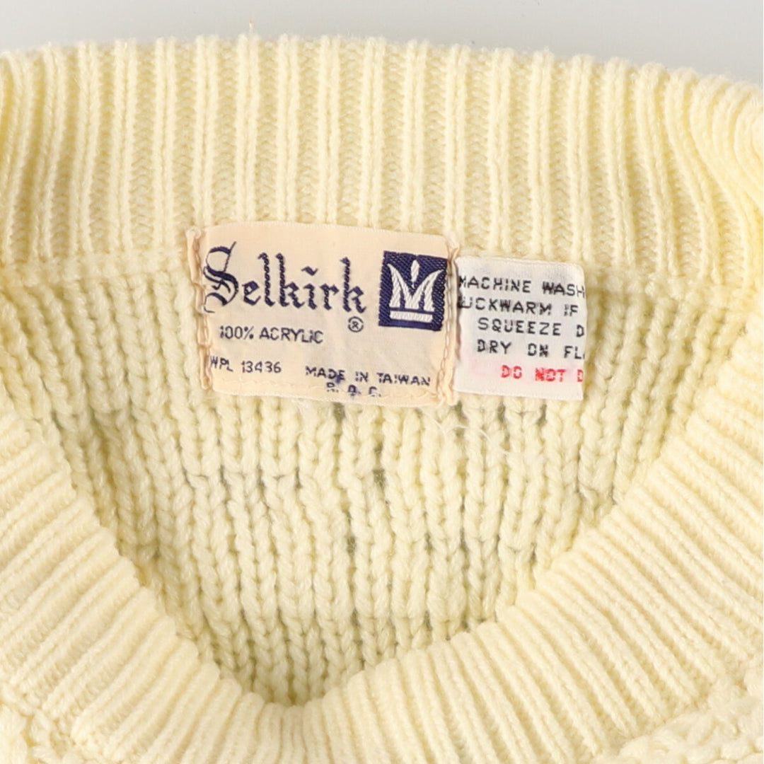 SELKIRK Acrylic Knit Sweater, Men's XL acrylic lemon yellow Vintage Second Hand