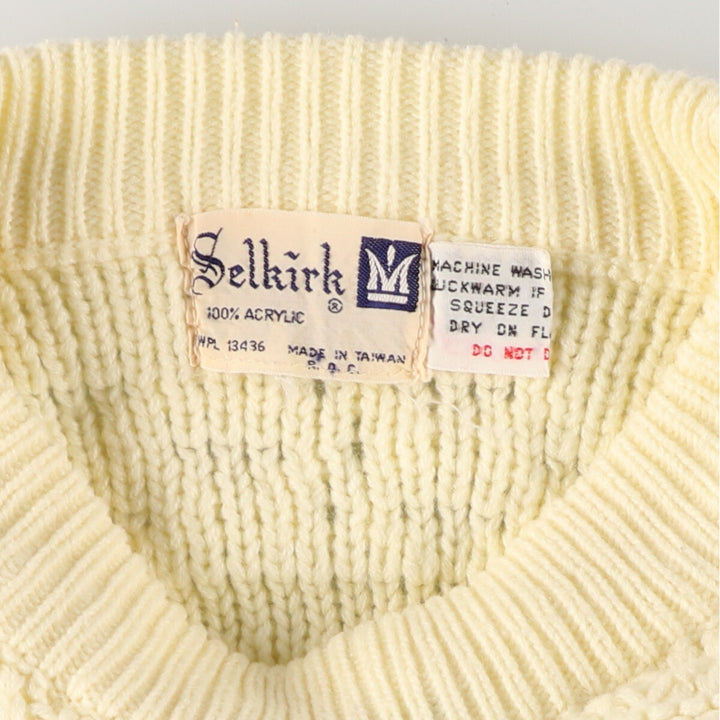 SELKIRK Acrylic Knit Sweater, Men's XL acrylic lemon yellow Vintage Second Hand