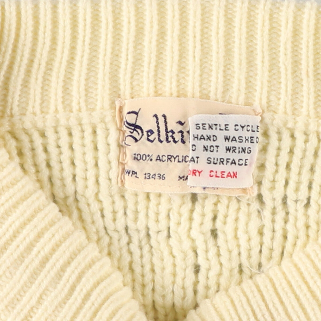 SELKIRK Acrylic Knit Sweater, Men's XL acrylic lemon yellow Vintage Second Hand