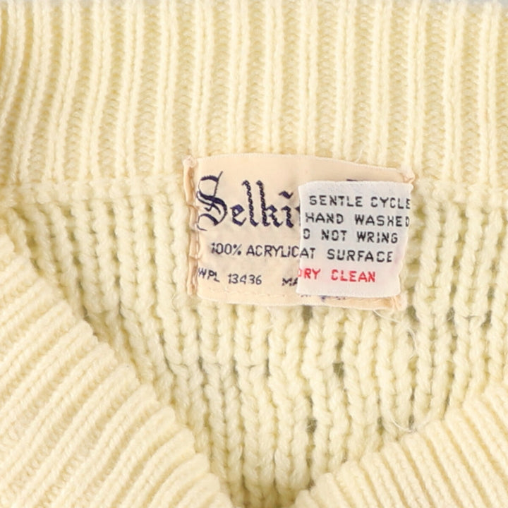 SELKIRK Acrylic Knit Sweater, Men's XL acrylic lemon yellow Vintage Second Hand