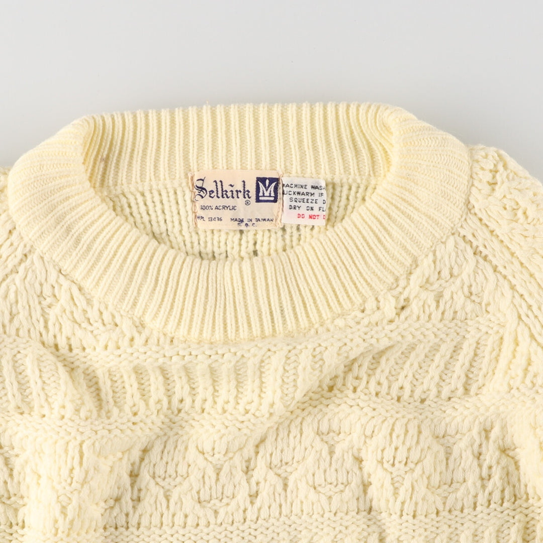 SELKIRK Acrylic Knit Sweater, Men's XL acrylic lemon yellow Vintage Second Hand