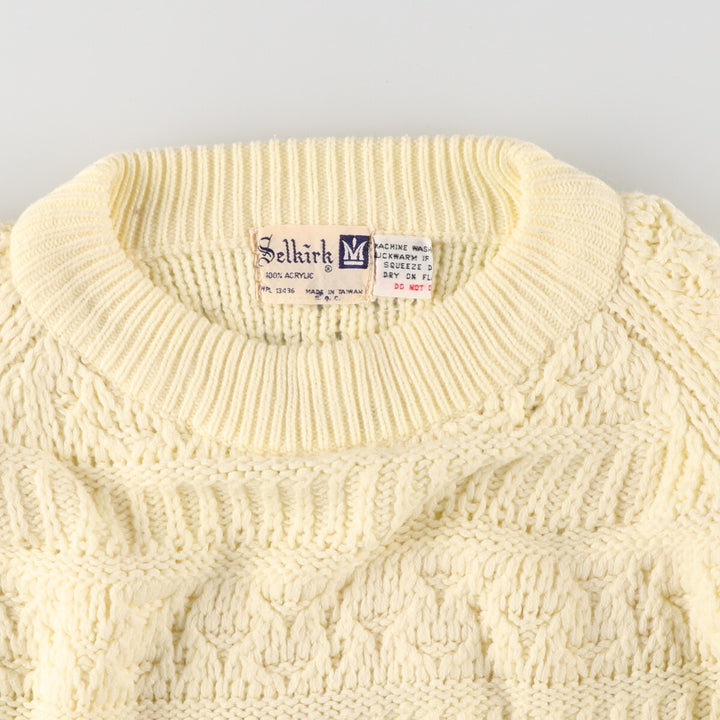 SELKIRK Acrylic Knit Sweater, Men's XL acrylic lemon yellow Vintage Second Hand