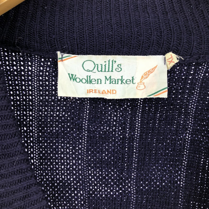 80'S QUILL'S WOOLLEN MARKET Ribbed V-neck Acrylic Knit Sweater Men's XL Vintage /eaa410978