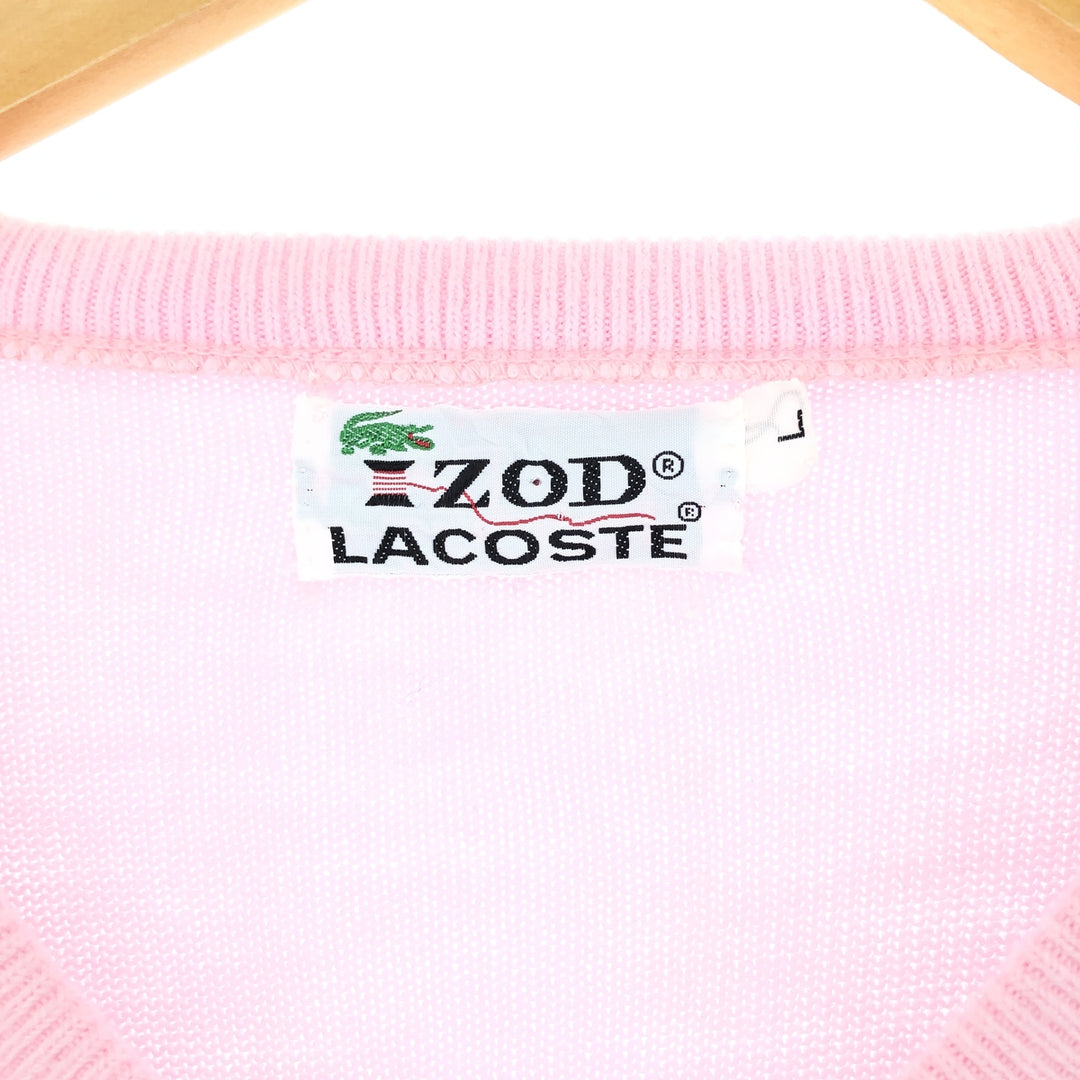 70'S Lacoste IZOD V-neck acrylic knit sweater, men's L, vintage /eaa410999