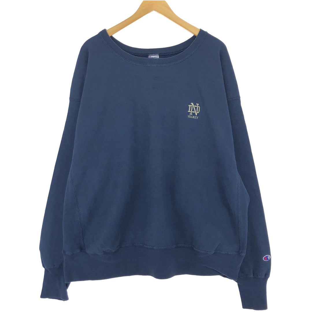 90s~00'S Champion Reverse Weave NOTRE DAME Notre Dame University College Sweatshirt Trainer Men's XXL Vintage /eaa411403