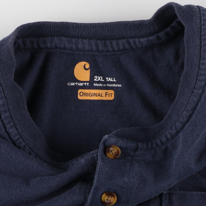 Big size Carhartt ORIGINAL FIT Henley neck short sleeve one point logo pocket T-shirt Men's XXXL / eaa411567