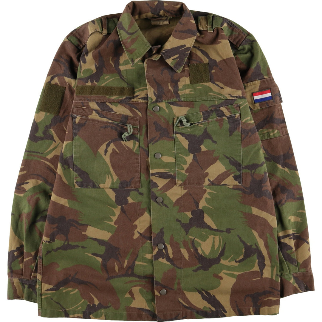 90'S Dutch military genuine camouflage pattern military field jacket 8000/0005 men's XL equivalent vintage /eaa411735