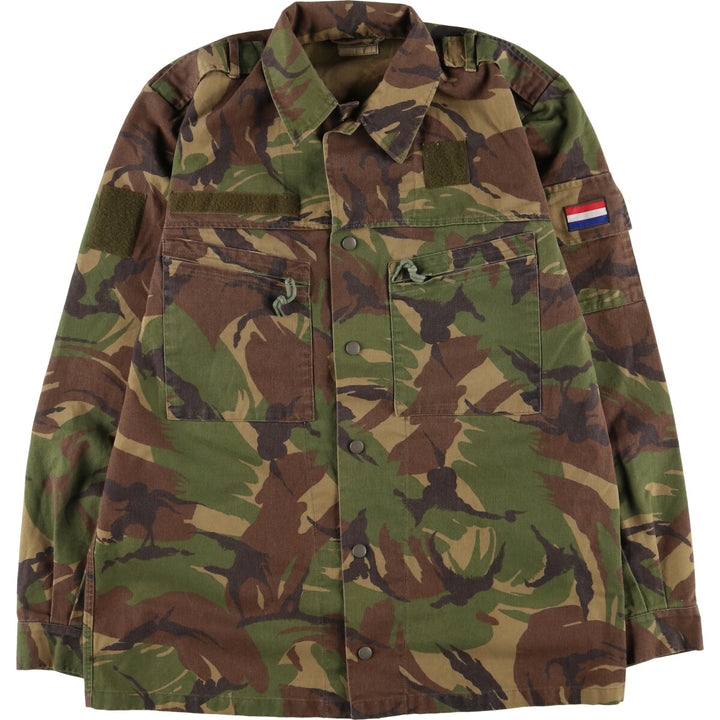 90'S Dutch military genuine camouflage pattern military field jacket 8000/0005 men's XL equivalent vintage /eaa411735