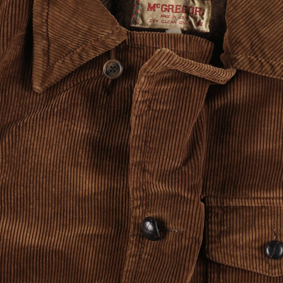 Vintage 1970'S McGREGOR corduroy jacket, made in the USA, size M, men's unclear brown type Vintage Second Hand