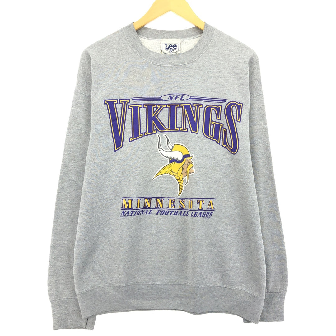 90'S Lee NFL MINNESOTA VIKINGS Printed Sweatshirt, Made in USA, Men's L Size, Vintage /eaa411895